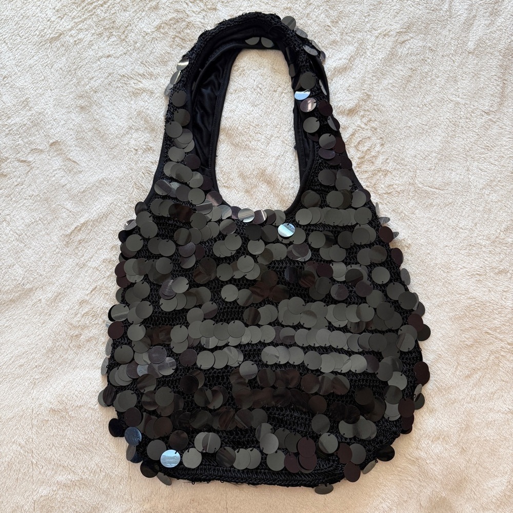 Black Sequin Boho Style Bag